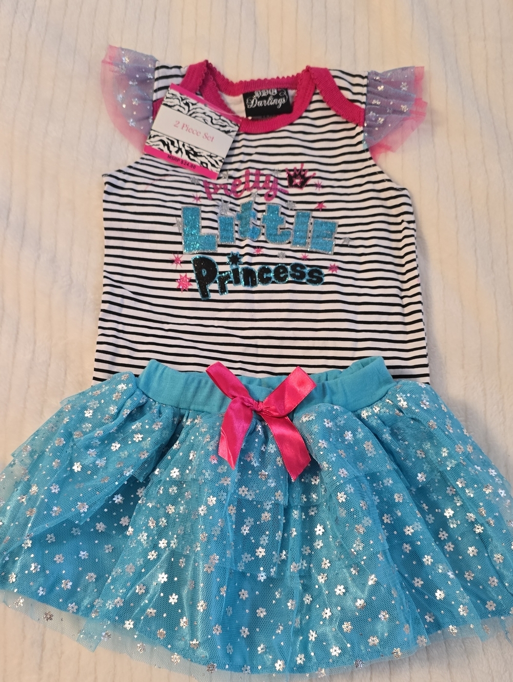 2 PC Set Darling Blue & Pink Little Princess Tutu Costume Set